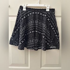 Black tribal skater mini skirt